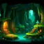 Placeholder: Soft cozy Fantasy cartoon foresty cave