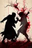Placeholder: a chaotic, abstract image of two shadows fighting to a deadly bloody death