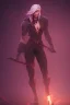 Placeholder: Full body photography of ethereal ANGRY OAC , Fire theme art, Dark moody night atmosphere, by Michelangelo, 8K, high body details, anatomically perfect body, oak tree roots, purple, red, armed with guns ,