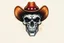 Placeholder: front facing skull (angry, wearing a cowboy hat, confederate), airbrush
