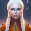 Placeholder: fantasy setting, woman, orange white hair