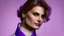 Placeholder: pretty woman wearing a violet collar