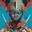 Placeholder: portrait of warrior africa by james jean