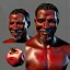 Placeholder: Buff black man gives you an Pomegranate and smiles at you