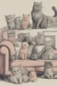 Placeholder: couch of made out many cats