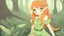 Placeholder: Cute Elf with orange hair and glowing green eyes She wears a light green dress