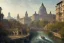 Placeholder: Tevere+river+Bar on garden rooftops +Rome mixed new york +Skyscraper +steampunk+biopunk+alphonse mucha, greg rutkowski,matte painting, cryengine, hyper detailed, felix kelly, fantasy art, seb mckinnon