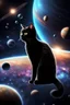 Placeholder: A galaxy's deepest horizon and a black cat flying over the planets, 8K resolution, high quality, ultra graphics, and detailed with lines.