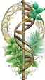 Placeholder: Color Logo tattoo DNA around it plants, white background, intricate details, highly detailed, high details, detailed portrait, masterpiece,ultra detailed, ultra quality