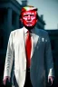 Placeholder: Ultra realistic image night, Donald trump zombie, suit, blood, torn arm, night, the walking dead style, dark ambient, highly detailed, White House background, concept art, unreal engine 5, ray tracing, RTX, ultra detail, volumetric lighting, high definition, high resolution.