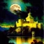 Placeholder: Drawing of 'Medieval Romanian Castle',bats,mountain,lake,full moon, by gaston bussiere, greg rutkowski, yoji shinkawa, yoshitaka amano, tsutomu nihei, donato giancola, tim hildebrandt, oil on canvas, cinematic composition, extreme detail,fit full head inside picture,16k