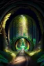 Placeholder: panoramic view of a romantic forest with a tunnel photo realistic 4K