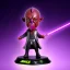 Placeholder: Plastic mace windu purpleGlow jedi bobblehead with boots, samuel
