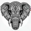 Placeholder: Elephant, front face view, minimal lines, cartoon, mandala, white back ground color, real style, realistic, minimalistic, minimal black line art, line art, crisp line art, unique coloring sheet, outlined, outline, crisp, crisp line edges, illustration, thin lines, crisp clear lines, line art, clean line art, unique, 8k, amazing, masterpiece, no colors, no dark color, no black color, avoid thick black, minimalistic line edges, pure white back ground, image character full fit to page,