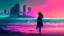 Placeholder: synth-wave beach & city, lone girl, iconic:1.8),