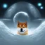 Placeholder: shiba inu doge, ethereal orbs, telekinesis, arctic moonscape