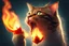 Placeholder: burning cat mouth in flamelight