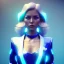 Placeholder: galactic girl, glitter blue and white suit with jewels, blond hair, blue eyes, cinematic lights, unreal engine 5, 4k, high details