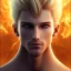 Placeholder: Male, Human, Blond, Sorcerer, Fire Mage, Golden Eyes, Young, Photorealism