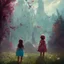 Placeholder: portrait of a little girl in the middle of a beautiful fantasy and colourful world by Greg Rutkowski, midjourney ai style