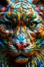 Placeholder: colourful ornate decorative man as a tiger face,closeup, twisting, abstract psychedelic, 8 k, artstation.
