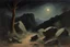 Placeholder: Night, mountains, rocks, rodolphe wytsman and friedrich eckenfelder impressionism paintings