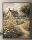 Placeholder: Art English Cottage Garden Canvas Wall Art Nature Flowers Scene Wall Pictures Framed French Country Decor Painting for Bedroom, Bathroom, Living Room Farmhouse