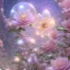 Placeholder: one big crystal subtle flower in a galactic ambiance with a beautiful fairy, transparent petals, delicate colors, in the foreground, full of details, smooth，soft light atmosphere, light effect，vaporwave colorful, concept art, smooth, extremely sharp detail, finely tuned detail, ultra high definition, 8 k, unreal engine 5, ultra sharp focus