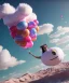 Placeholder: Ultra realistic speed clouds sky scene, wide angle view, sweet women falling down, inflatable color clothing, free jumping flying, many trinkets, hair monster, many jelly beans, balls, color smoke, smile, happy, circus style, extreme, wind, clouds sea, 20,000 feet altitude, stratosphere, soft color, highly detailed, unreal engine 5, ray tracing, RTX, lumen lighting, ultra detail, volumetric lighting, 3d, finely drawn, high definition, high resolution.