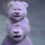 Placeholder: He is a white/purple bear animatronic, far different from his counterparts. The light-purple color is featured on his muzzle, stomach, shoulders, elbows, knees,