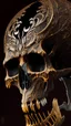 Placeholder: A beautiful highly detailed ornate intricate portrait of a flaming demon skull made of shiny obsidian glass :: reflective, glassy :: subtractive lighting, backlit :: by John William Waterhouse, Greg Rutkowski, HR Giger :: hyperrealistic, hyper detailed, photorealistic :: epic, incredible composition, amazing depth, meticulously composed, 16k resolution concept art :: fantasy magazine cover art