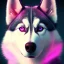 Placeholder: Husky, neon pink eyes, 8K, cinematic lighting, sharp focus, masterpiece, expert