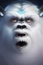 Placeholder: painting, portrait of a beautiful Yeti with cyborg eyes, 8k, highly detailed high quality