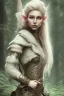 Placeholder: Elf Ranger, dnd character portrait, pale green eyes, blonde hair, earth tone clothes, hyperrealistic, intricate details, insanely detailed, forest background, natural lighting