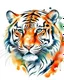 Placeholder: tiger head watercolor illustration style