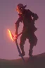 Placeholder: goblin holding an axe under a red moon