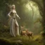 Placeholder: A young elf maiden next to a deer on a nature forest path, 8k resolution, high-quality, fine-detail, iridescent, intricate, digital art, detailed matte, volumetric lighting, beautiful, illustration, 3D octane render, margaret weiss, brian froud, howard lyon, selina french, anna dittmann, annie stokes, lisa parker, greg rutowski,