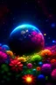 Placeholder: Detailed outer space, stars, galaxy, rainbow and floral planets, beautiful, aesthetically pleasing, realistic, close-up, internal glow, professional photo, high resolution, high detail, 4k, 1/250s, f/2.8, 30mm lens, ISO 100, bright lighting.