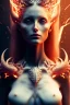 Placeholder: portrait photography of an ethereal beautiful animal goddess, Fire theme art, Dark moody night atmosphere, Portrait of a woman by Michelangelo, 8K, close-up face, anatomically perfect face, oak tree roots, ignore NSFW