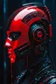 Placeholder: A (((black cyberpunk cyborg skull helmet))), covered in thick pixel paint red paint, animated dripping effect, (((futuristic sci-fi art))), maya, (((art by daytoner))), 3D digital portrait, bizarre, cgsociety,artstation, pinterest, industrialpost punk aesthetic fused with cyberpunk glitchcore, kinetic sculpture futuristic, CGI, dark minimalism, visually captivating, conceptual,