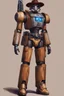 Placeholder: A Star Wars Combat Droid, Wearing Western Cowboy Clothes, Armour looks like Halo, Wearing a cowboy hat and a Cowboy Over-Coat.