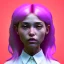 Placeholder: waitress teenager, rounded face, pink hair, color cheeks, striped shirt, color ambient light, vibrant color, pop style, highly detailed, art stations, concept art, smooth, unreal engine 5, god rays, ray tracing, RTX, lumen lighting, ultra detail, volumetric lighting, 3d, finely drawn, high definition, high resolution.