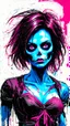 Placeholder: graffiti art of beautiful cartoon zombie girl , elaborate acrylic spray paint by Yoji shinkawa + nick Edwards style with bold brushstrokes, vibrant saturated natural color