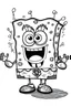 Placeholder: an original SpongeBob square pants image. kids coloring book. no color. thin crisp lines