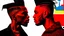 Placeholder: two images of two men with mohawks and one with a mohawk, cyberpunk art, afrofuturism, basquiat | afrofuturism, afrofuturism style, yasuke 5 0 0 px models, afro - futurist style, african cyberpunk wizards, afro futurism