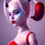 Placeholder: Cute baby character harley quinn, photo realistic, unreal engine, cinematic lighting 8k --v 4