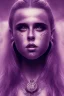 Placeholder:  darkness viking, high light ,purple tones,Danish singer MØ face,