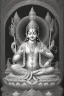 Placeholder: Hinduism, modern realistic cartoon drawing, grayscale, adult coloring pages, Hindu god Brahma, male god, wisdom, transformation, lined drawing, coloring page, 300 dpi, high quality print, painted portrait, full body, white hair , masculine, mature, handsome, upper body, muscular, hairy torso, fantasy, intricate, elegant, highly detailed, digital painting, artstation, concept art, smooth, sharp focus, illustration, 8K, HDR, masterpiece, pastel quad Color, 3D vector art, cute and quirky, fantasy