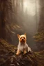 Placeholder: a face portrait of a yorkshire terrier guarding the temperate forests from skyrim, fantasy setting, dark environment, serene colors, soft lighting, atmospheric, cinematic, moody, in the style of diego koi, gina heyer, luiz escanuela, art by alyssa monk, hyperrealism, rule of thirds, golden ratio, oil on canvas, 8 k