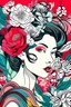 Placeholder: Create a captivating modern poster for a prestigious floral competition using the elegant influences of Art Nouveau, dynamic elements from fashion and design, and bold Pop Art aesthetics.